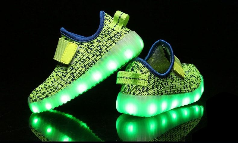 Gray Strap Casual LED shoes - Kids