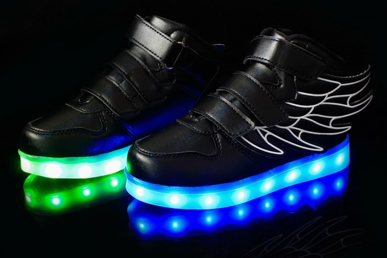 Black Angel Wing LED Shoes - Kids