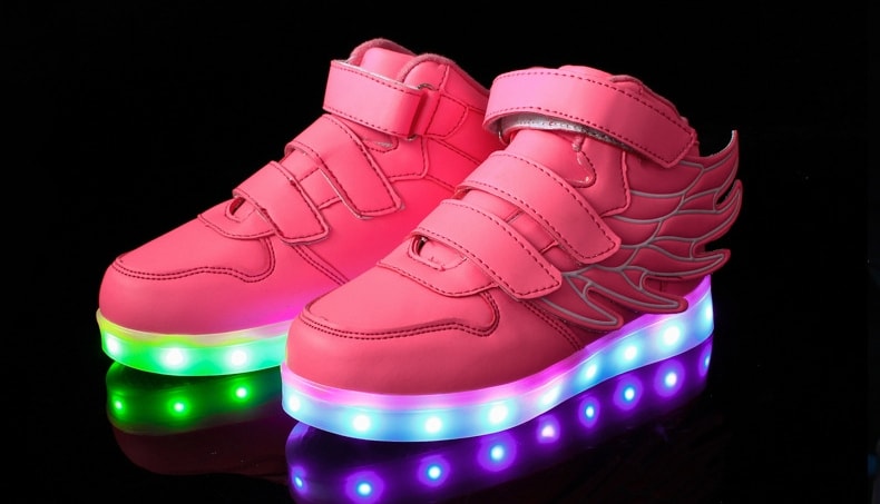 Pink Angel Wing LED Shoes - Kids