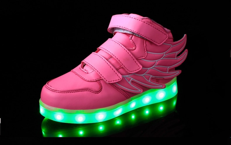 Pink Angel Wing LED Shoes - Kids