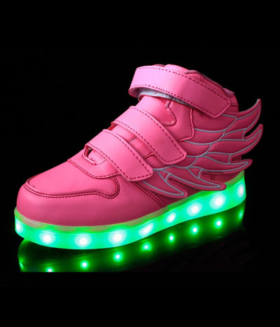 Pink Angel Wing LED Shoes - Kids