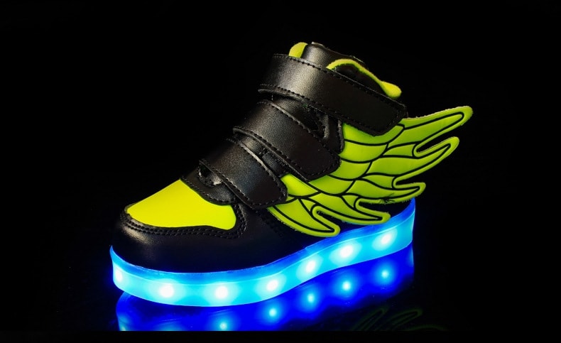 Green Angel Wing LED Shoes - Kids