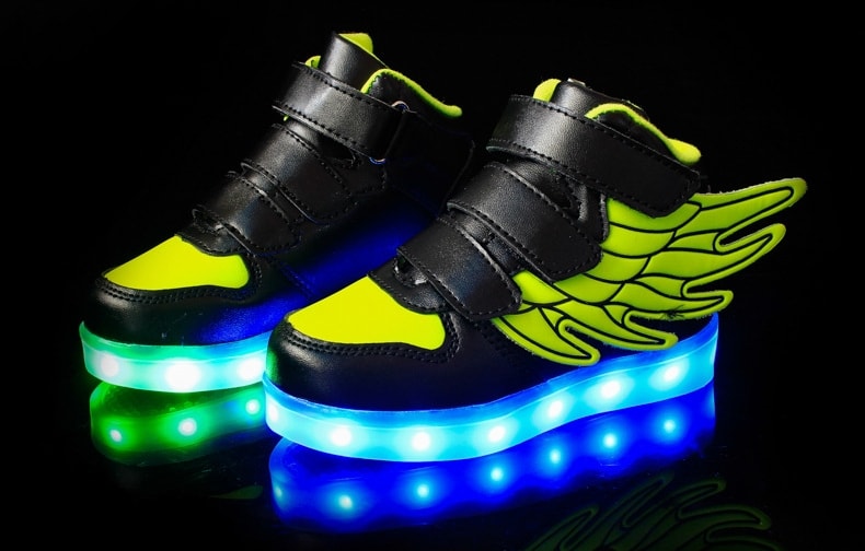 Green Angel Wing LED Shoes - Kids