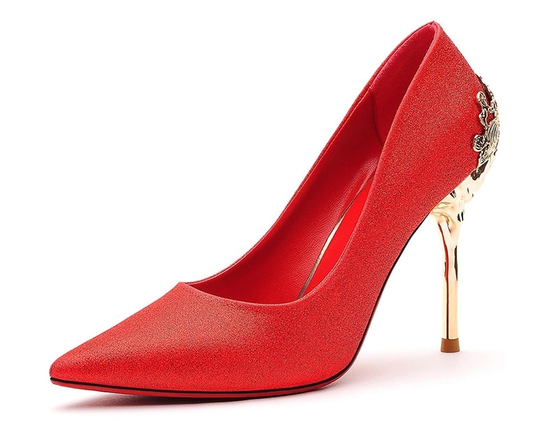 Red Metal High Heel Shoe U&X Original