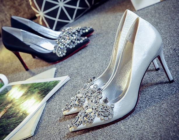 Silver Rhinestone Shoes U&X Original