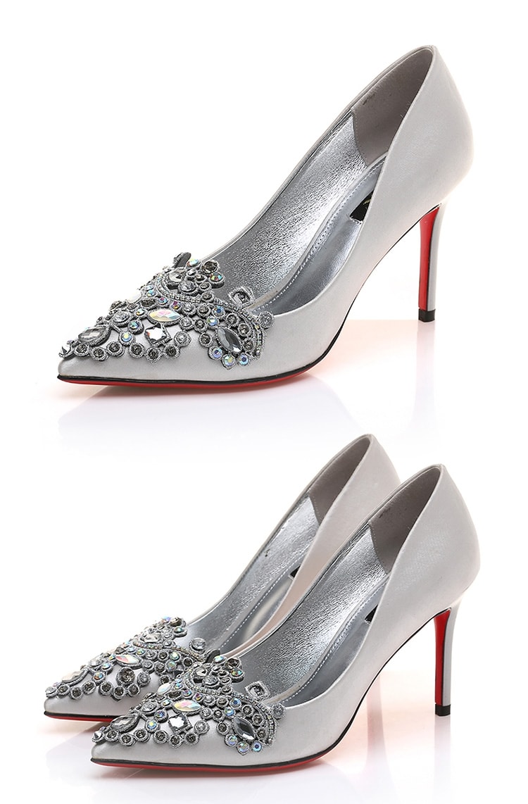 Silver Rhinestone Shoes U&X Original