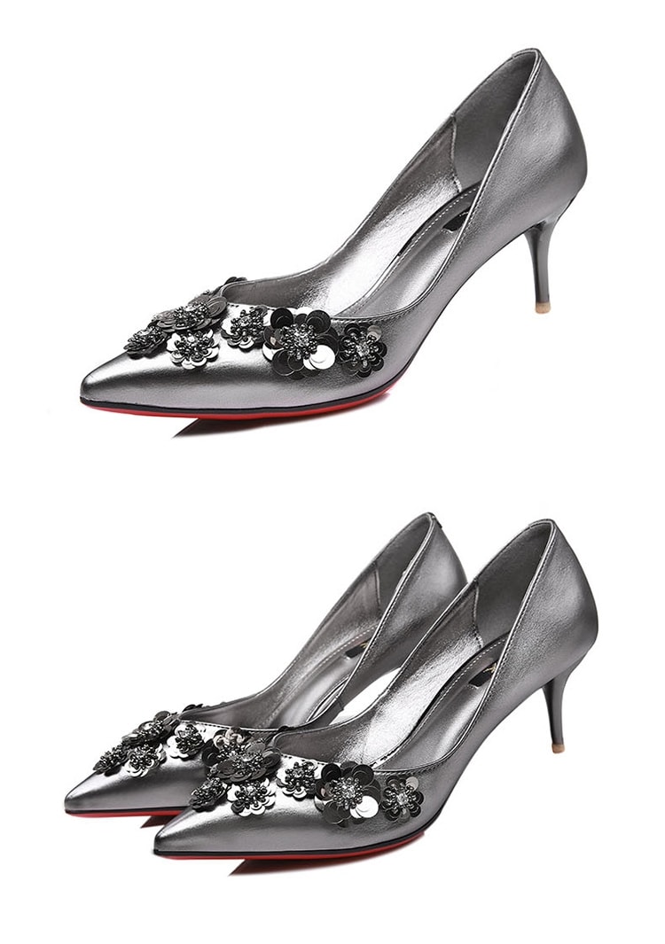 Dark Silver Rhinestone Shoes U&X Original