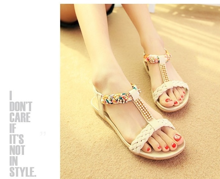 White Bohemian Sandal Import