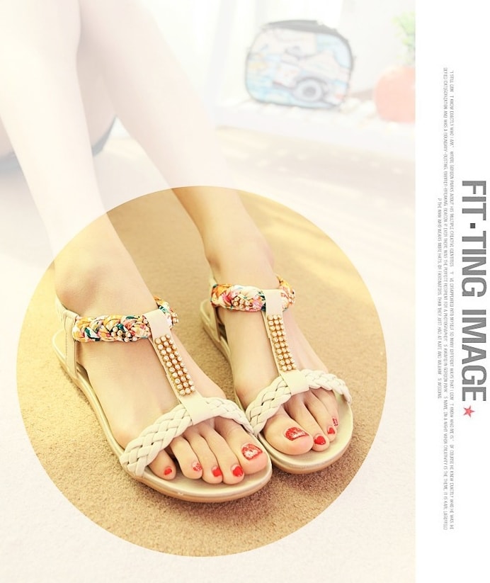 White Bohemian Sandal Import