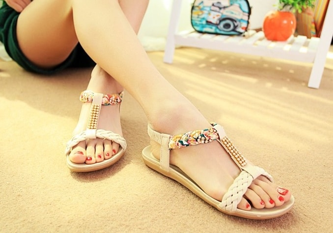 White Bohemian Sandal Import