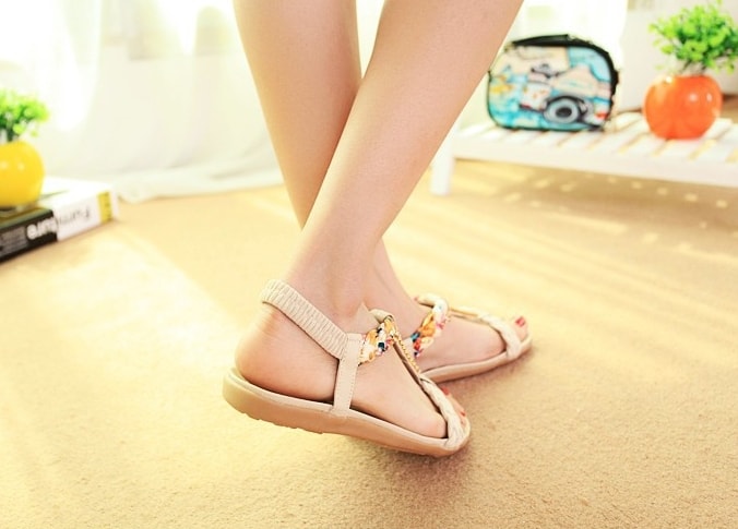 White Bohemian Sandal Import