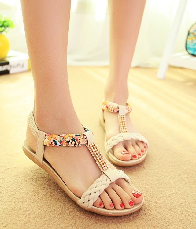 White Bohemian Sandal Import