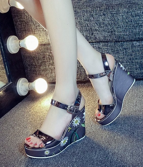 Dark Grey High Heel Wedges U&X Original