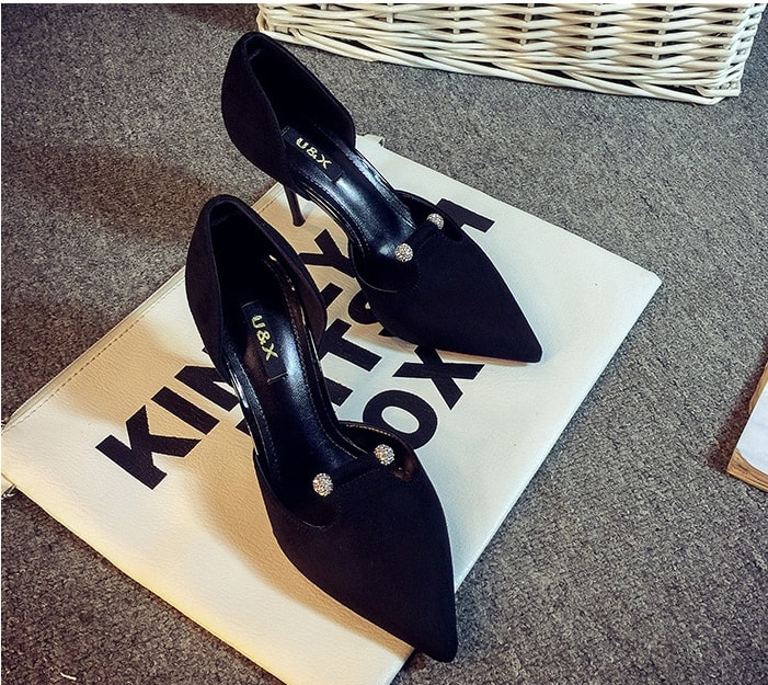 Black High Heel Pointed Shoe U&X Original