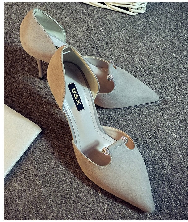 Gray High Heel Pointed Shoe U&X Original