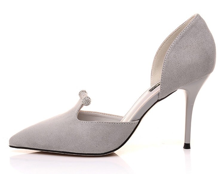 Gray High Heel Pointed Shoe U&X Original