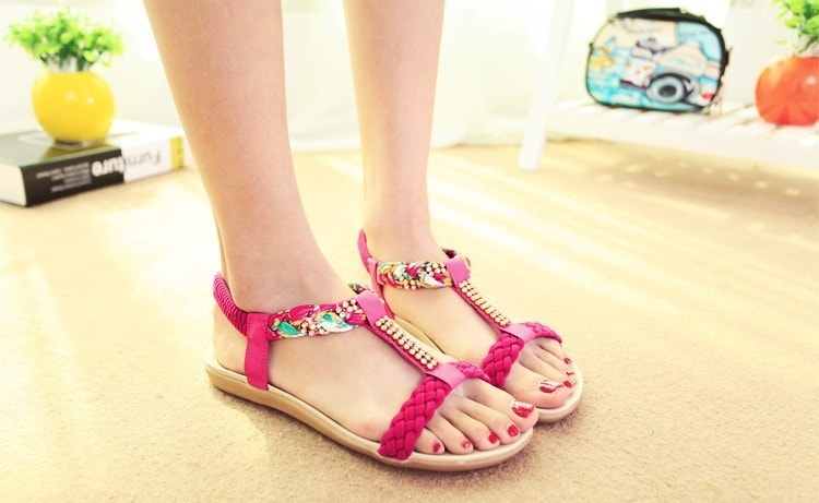 Red Bohemian Sandal Import