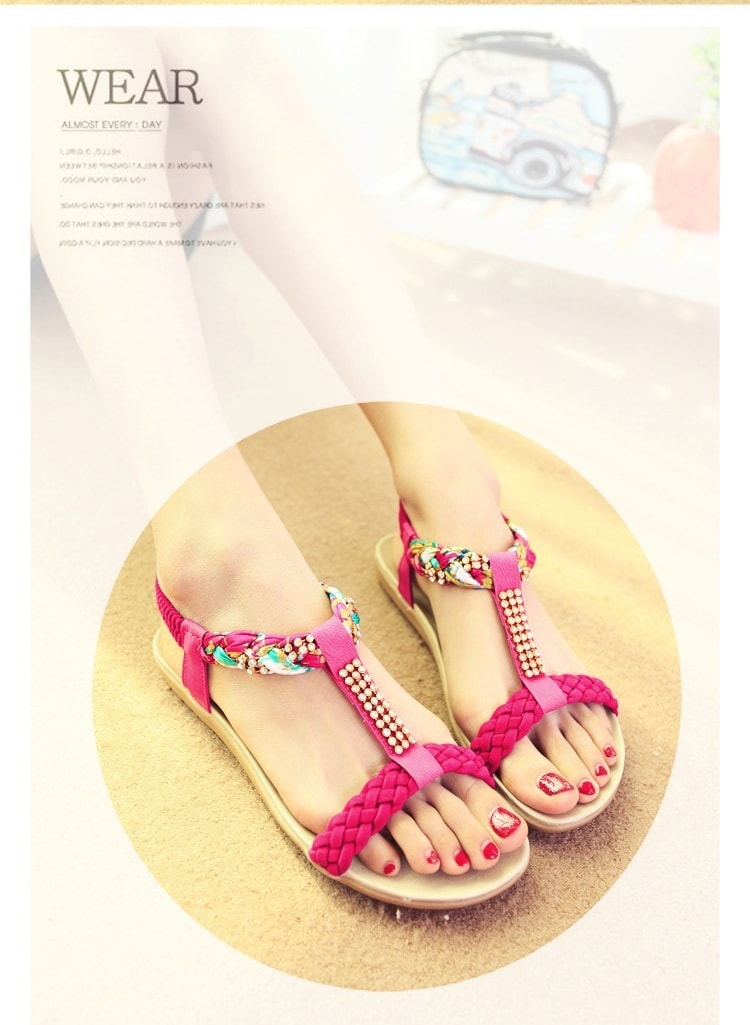 Red Bohemian Sandal Import