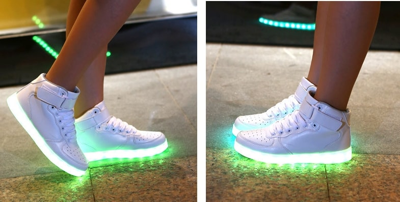 White High Strap LED Shoes - Unisex Adult