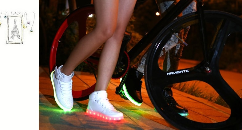 White High Strap LED Shoes - Unisex Adult