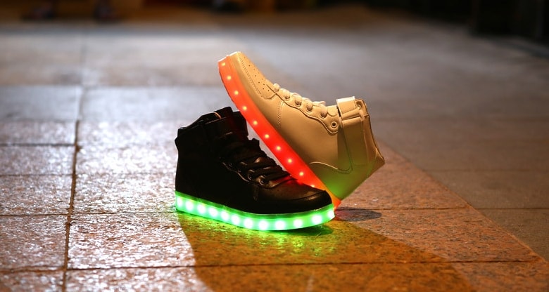 Black High Strap LED Shoes - Unisex Adult