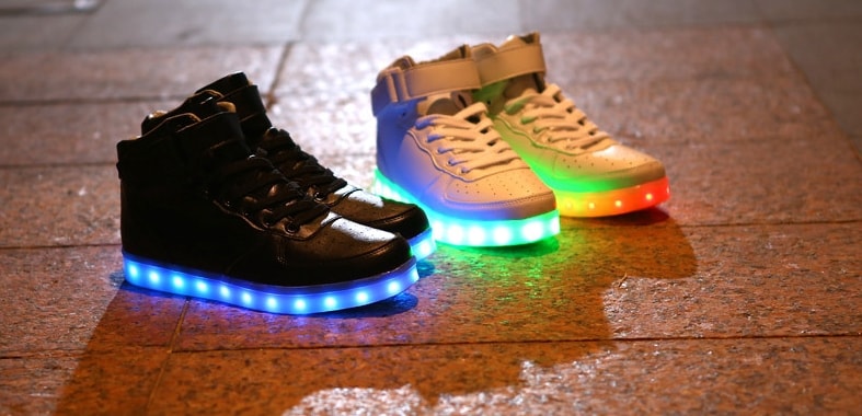 Black High Strap LED Shoes - Unisex Adult