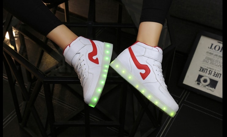 Red High Strap Led Shoes - Unisex Adult