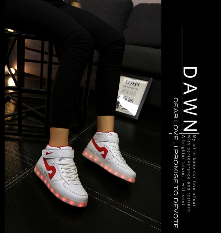 Red High Strap Led Shoes - Unisex Adult