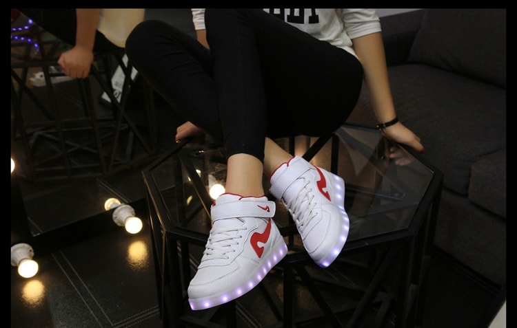 Red High Strap Led Shoes - Unisex Adult