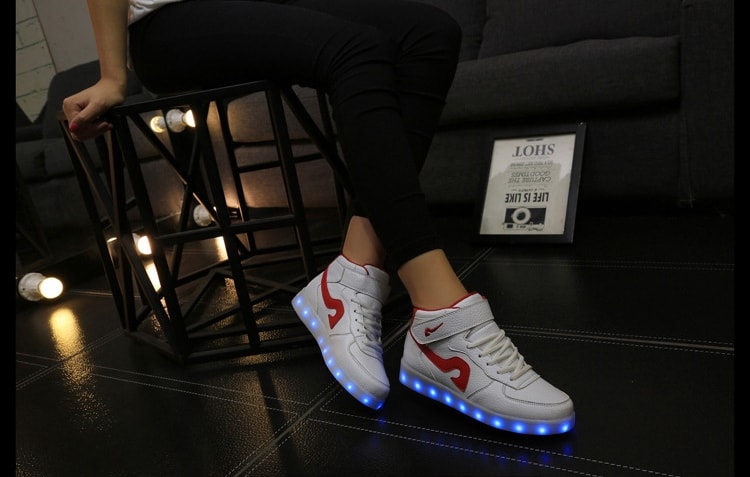 Red High Strap Led Shoes - Unisex Adult