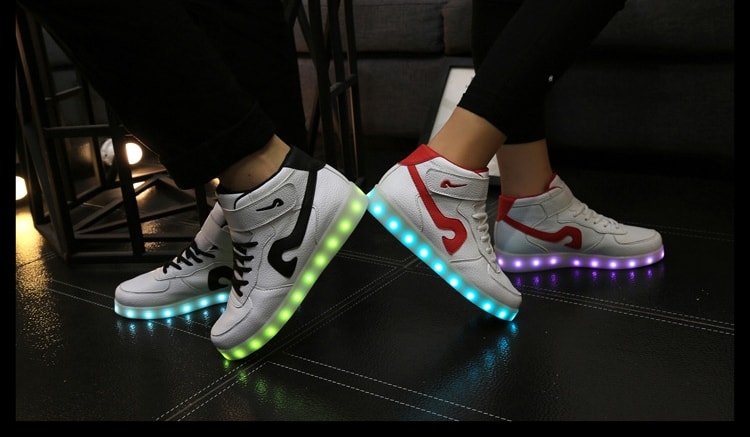 Red High Strap Led Shoes - Unisex Adult