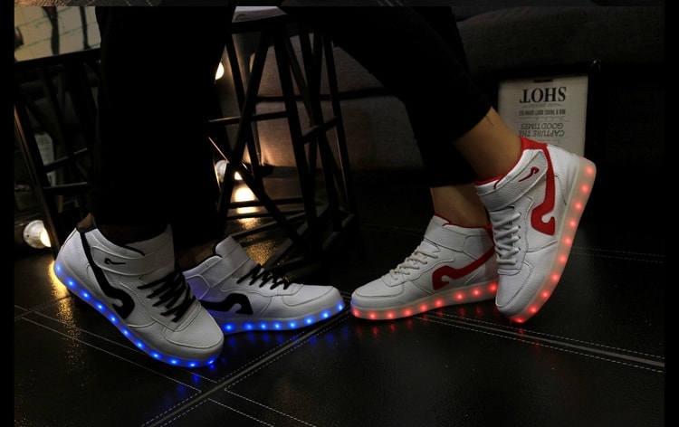 Red High Strap Led Shoes - Unisex Adult