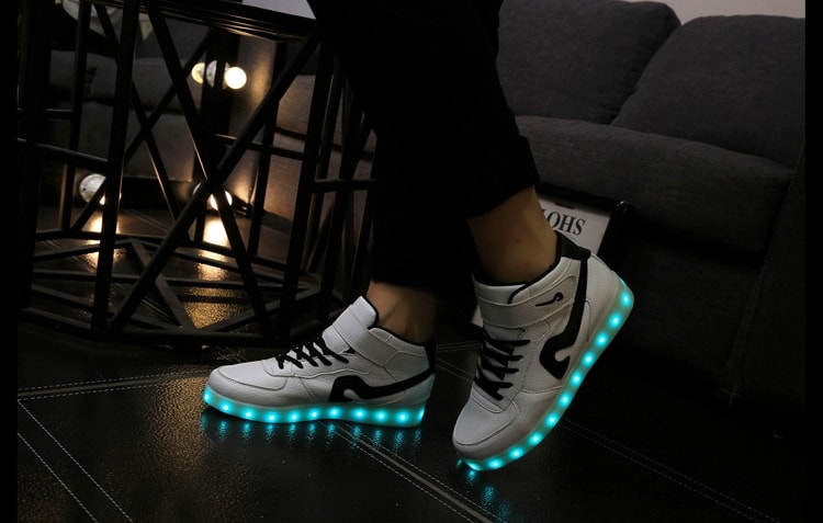 Black High Strap Led Shoes - Unisex Adult