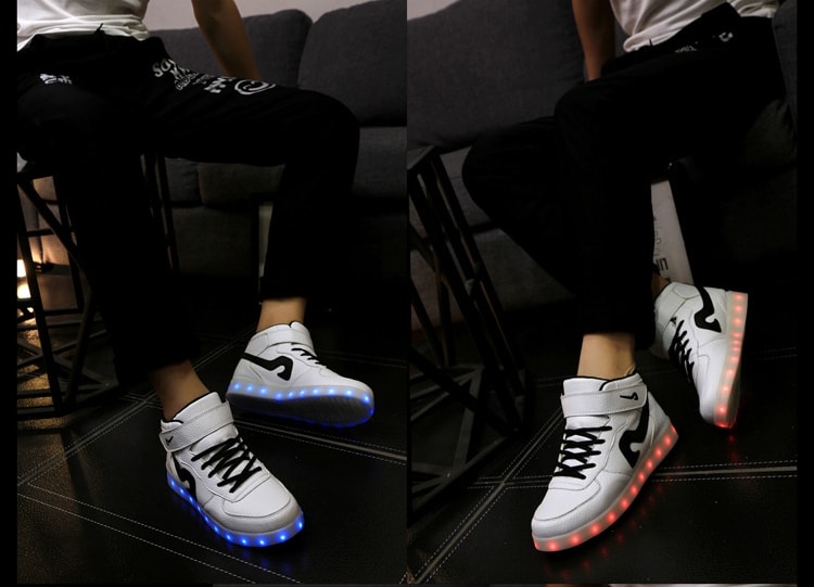 Black High Strap Led Shoes - Unisex Adult