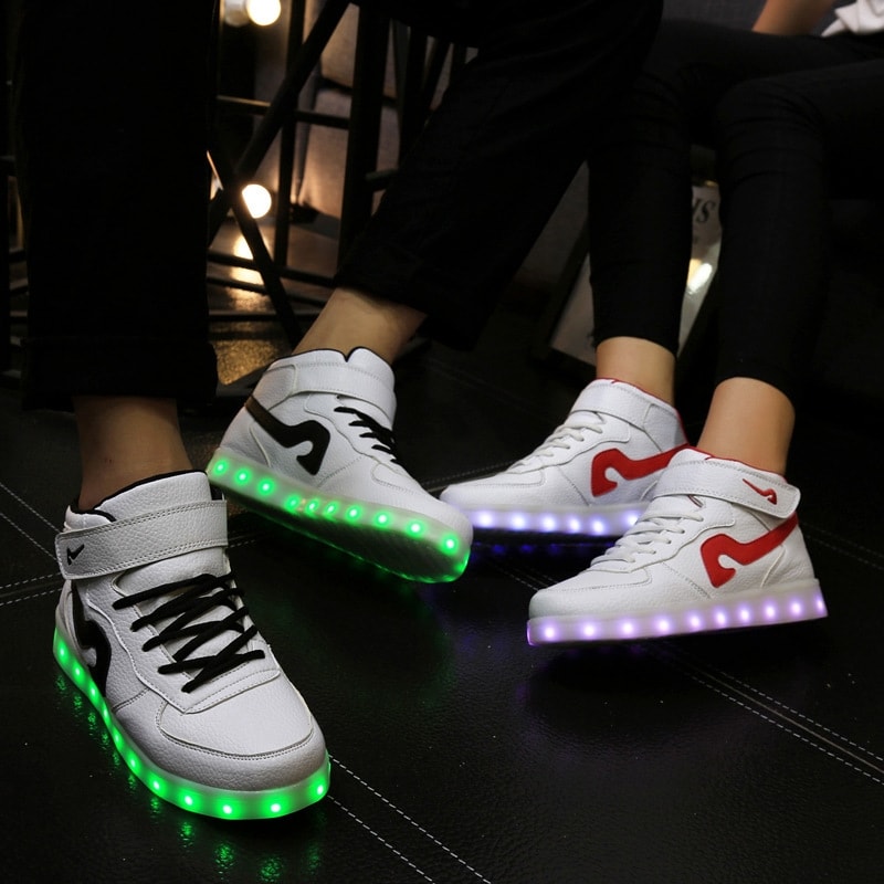 Black High Strap Led Shoes - Unisex Adult