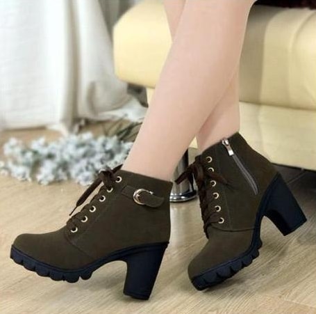 Green Casual Martin Boots Import