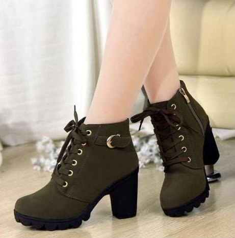 Green Casual Martin Boots Import