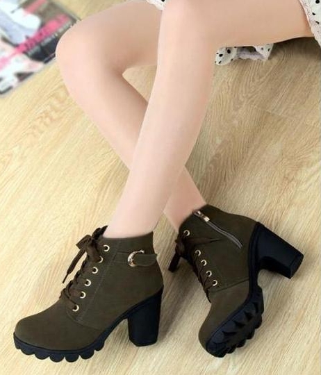 Green Casual Martin Boots Import