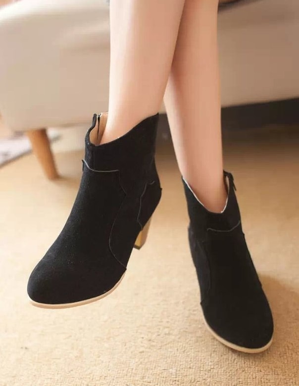 Black Casual Suede Boots Import