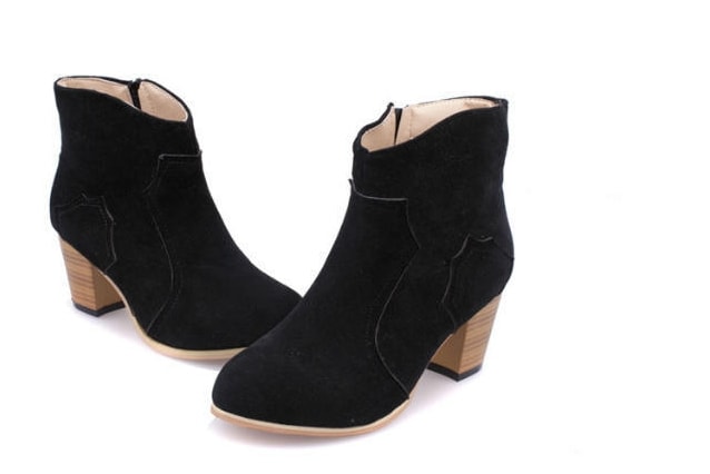 Black Casual Suede Boots Import