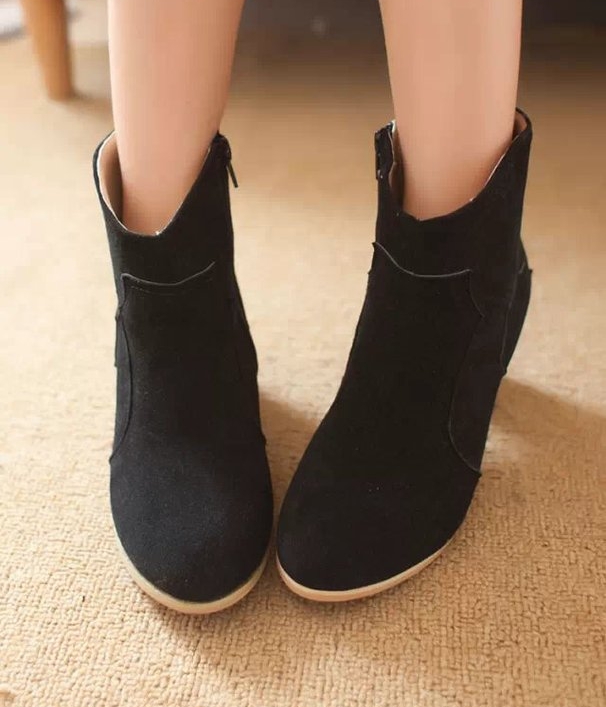 Black Casual Suede Boots Import