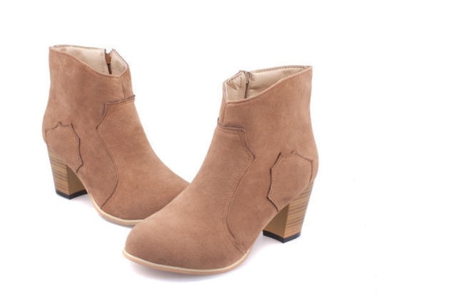 Brown Casual Suede Boots Import