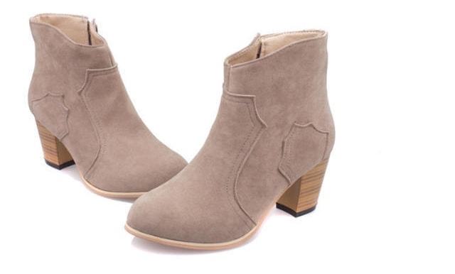 Beige Casual Suede Boots Import