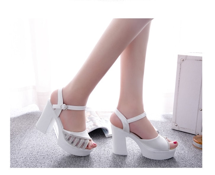 Silver korean High Heel Shoes