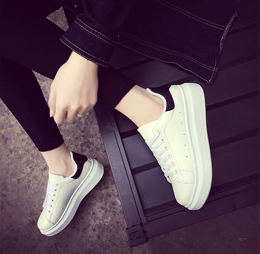 Black Thick Crust Sneakers Import