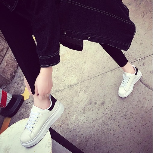 Black Thick Crust Sneakers Import