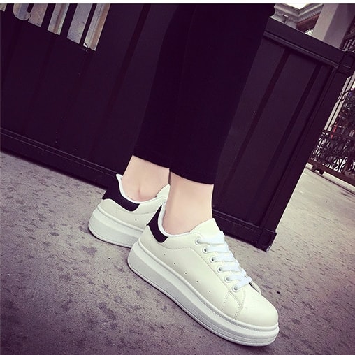 Black Thick Crust Sneakers Import