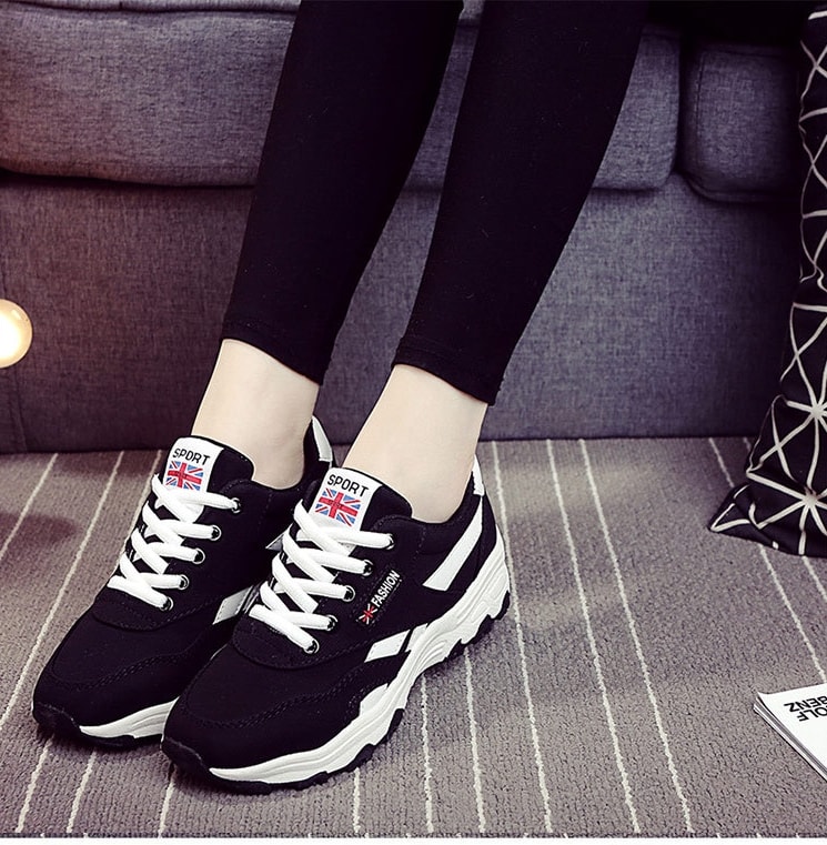 Black Casual Sport Sneakers Import