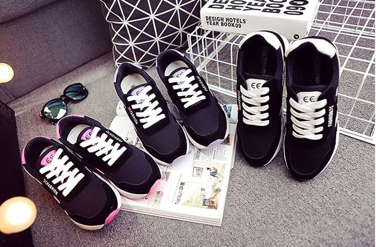 Black Casual Sport Sneakers Import