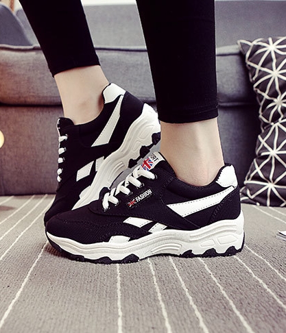 Black Casual Sport Sneakers Import